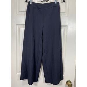 Nic+Zoe Wide Leg Front Slit Crop Black Pant Women's size 0 Work Office